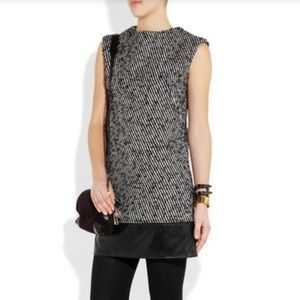 NWT Milly Cecelia Lamb trimmed tweed shift…